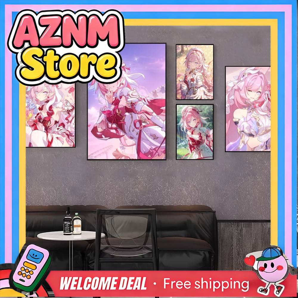 Geometric Wall Art - Elysia Honkai Impact 3rd Poster High