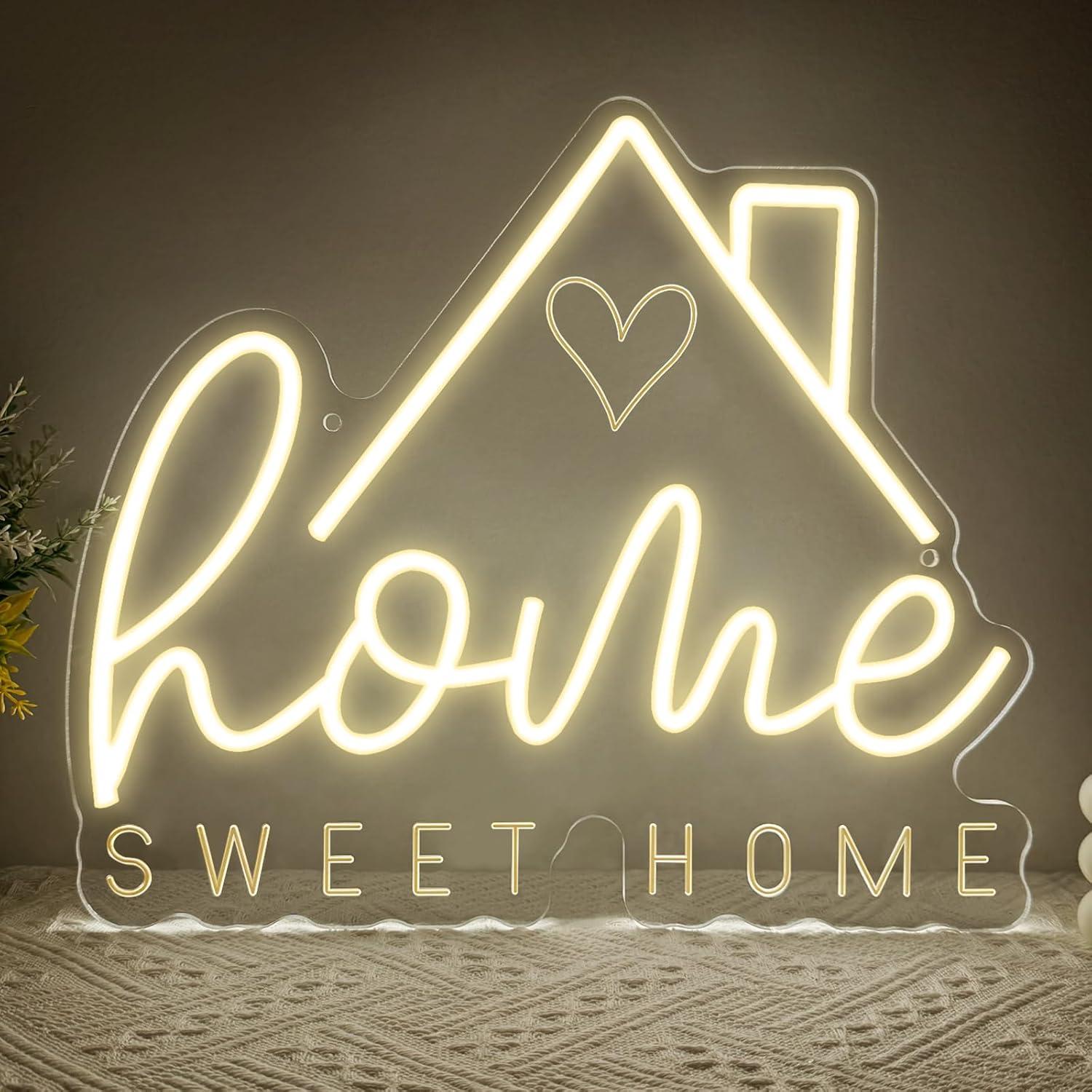 Home Decor Aesthetic - Sweet Home Neon Sign USB Dimmable