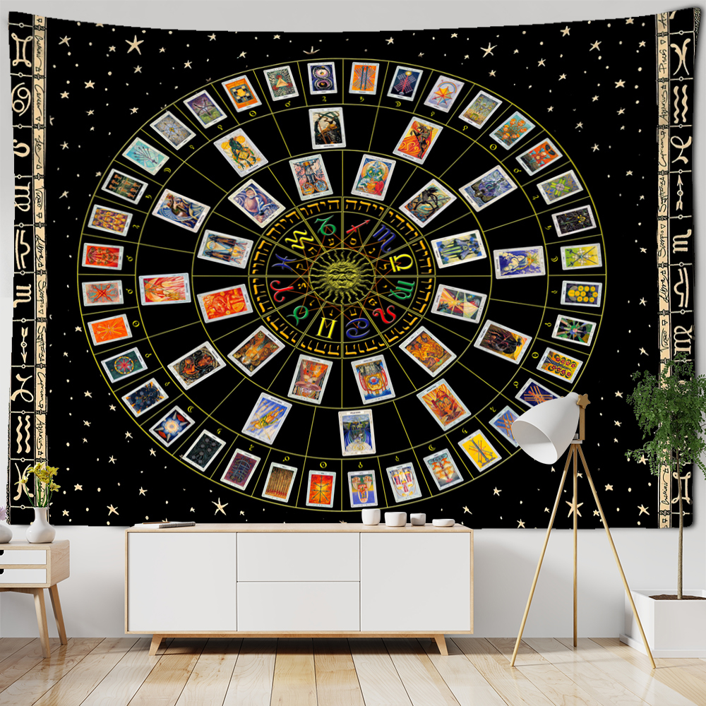 Home Decor Yoga - Mandala Tarot Tapestry Wall Hanging Zodiac