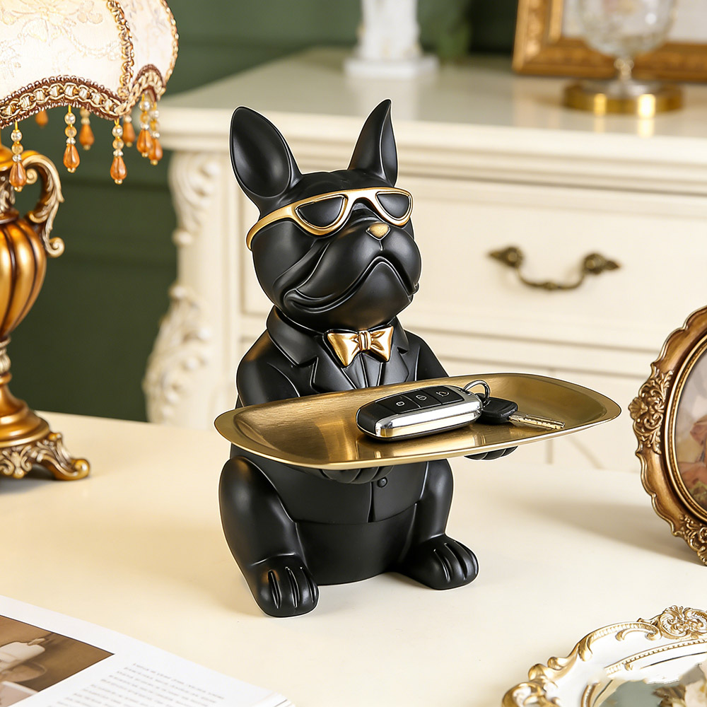 Sand Art Picture - Creative Bulldog Tray Animal Statue Creative