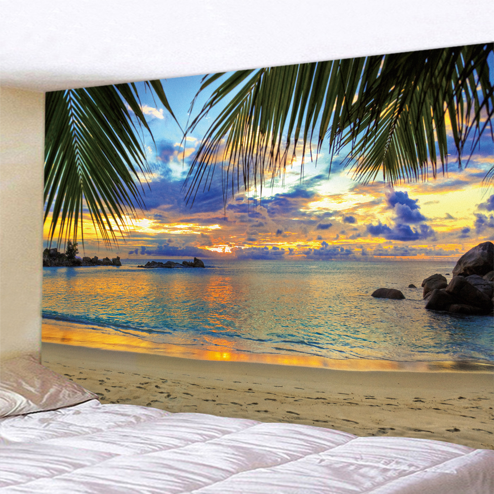 Home Decor Yoga - Seaside Beach Sunset Psychedelic Scene Home