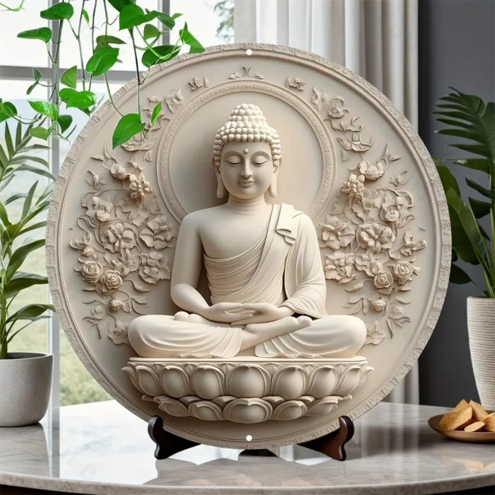 Home Decor Yoga - Buddha Statue Metal Sign | 2D
