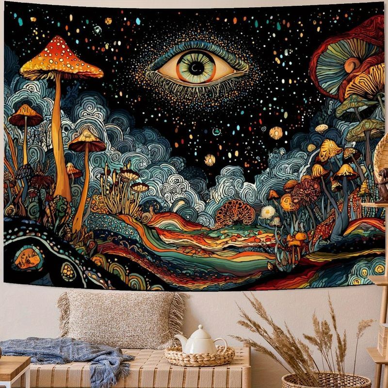 VIKAMA Retro Mushroom Mountain - Home Decor Yoga avaliação e preço