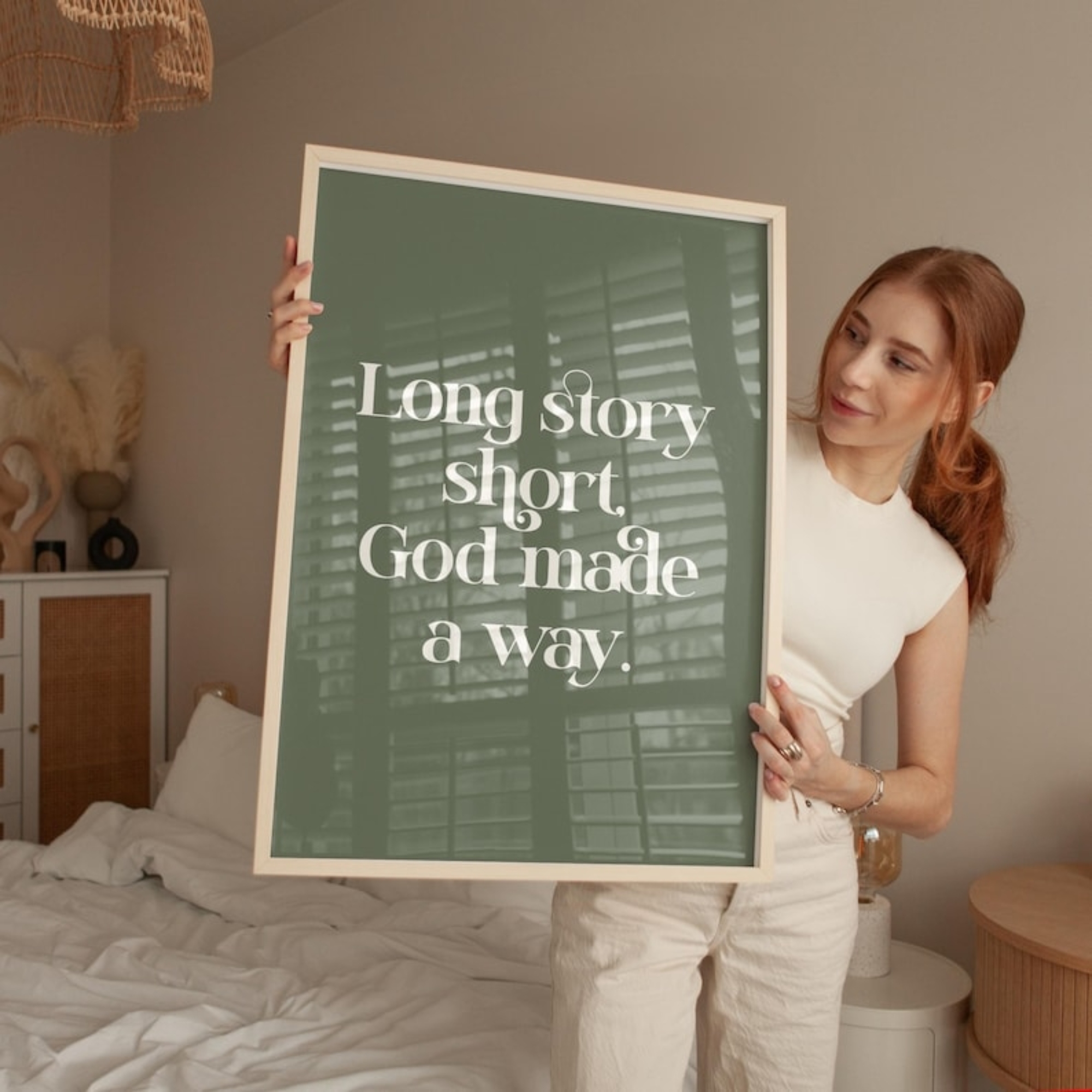 Long Story Short God Made A Wa - Home Decor Aesthetic avaliação e preço