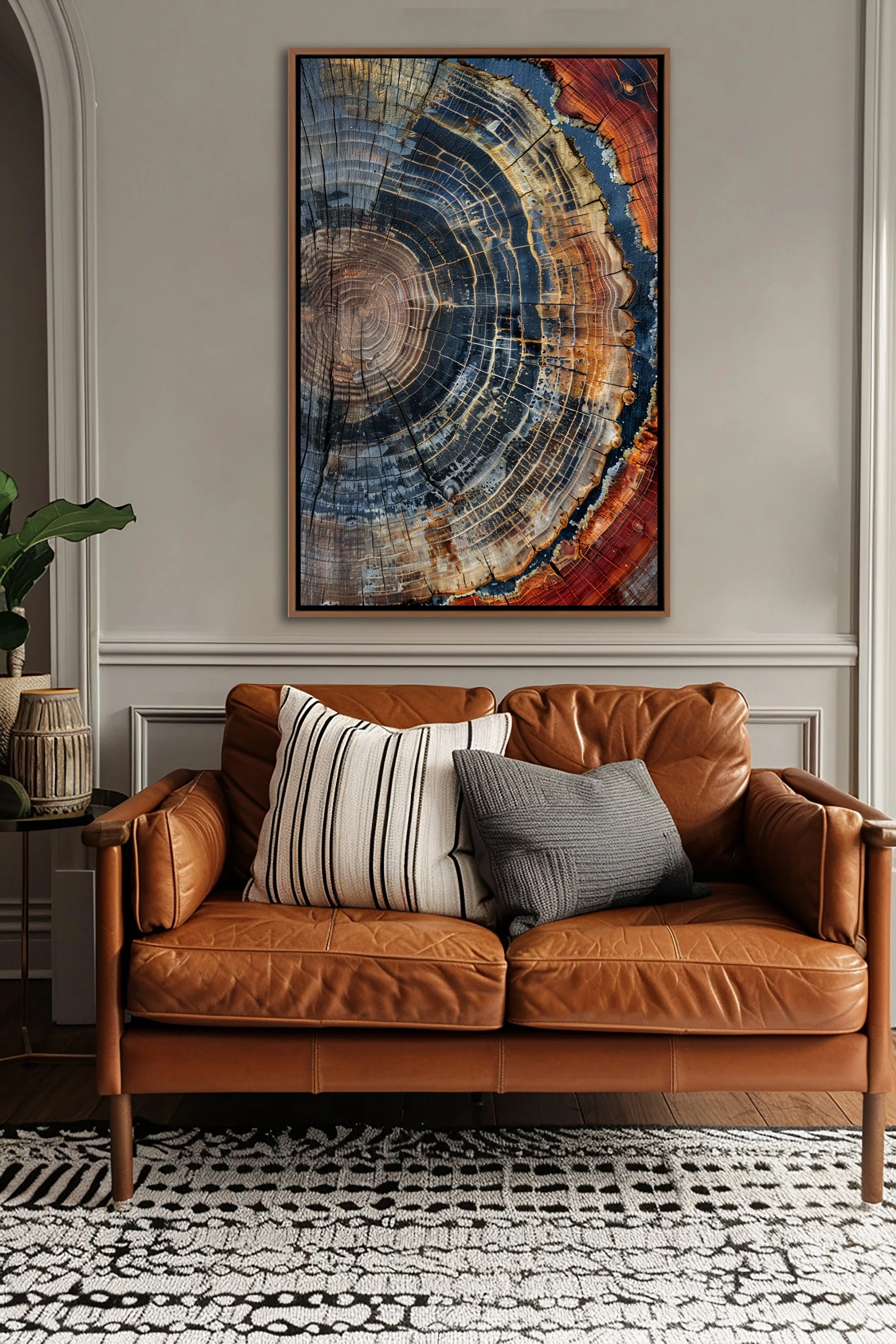 Tree Ring Framed Wall Art, Abs - Abstract Oil Painting avaliação e preço