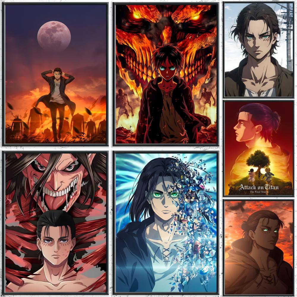 Anime A-Attack On Titan Eren Y - Geometric Wall Art avaliação e preço