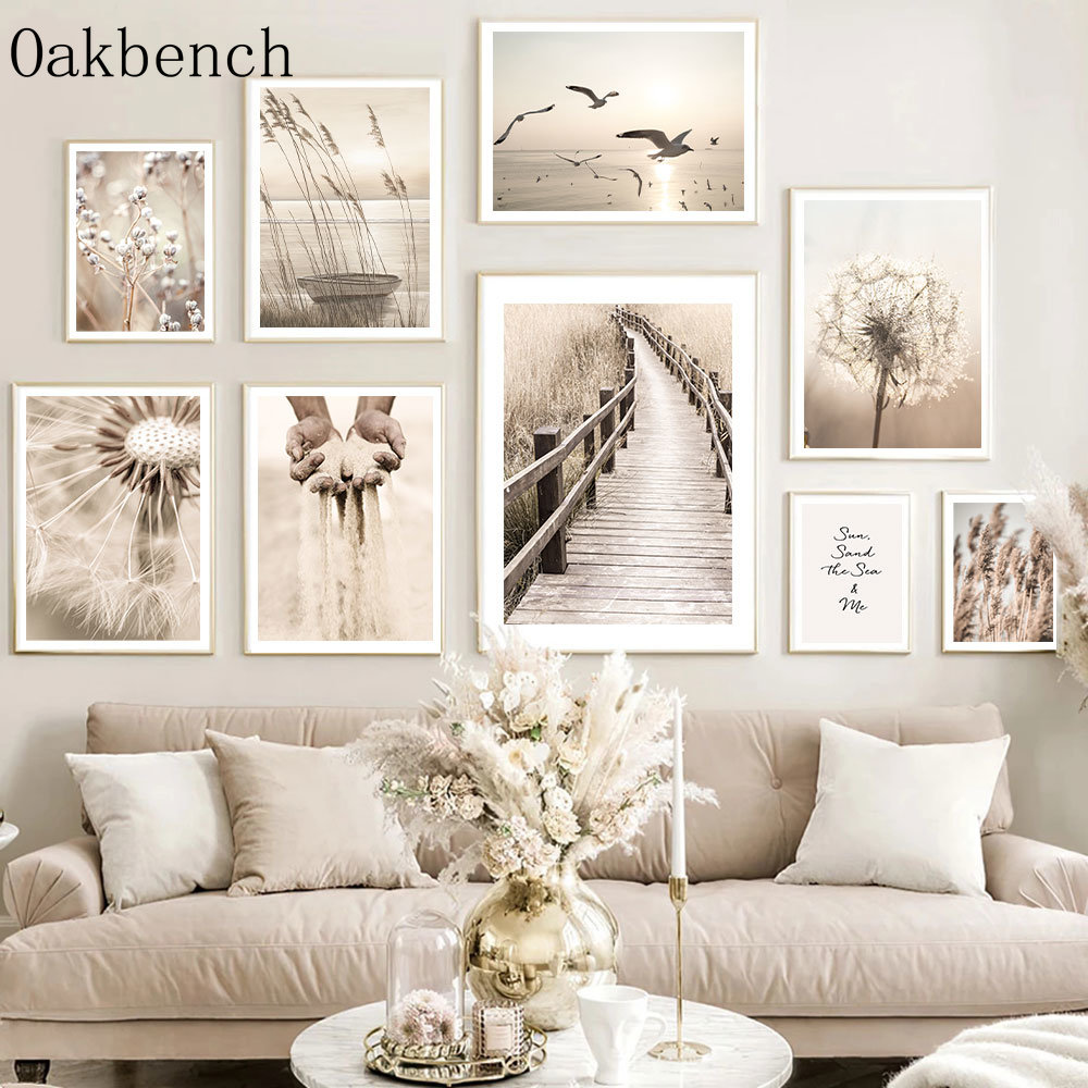 Beige Landscape Wall Art Reed  - Sand Art Picture avaliação e preço