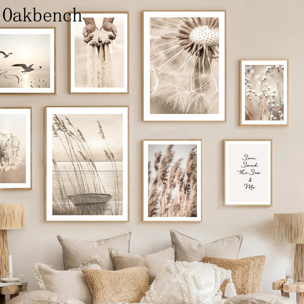 Beige Landscape Wall Art Reed  - Sand Art Picture avaliação e preço