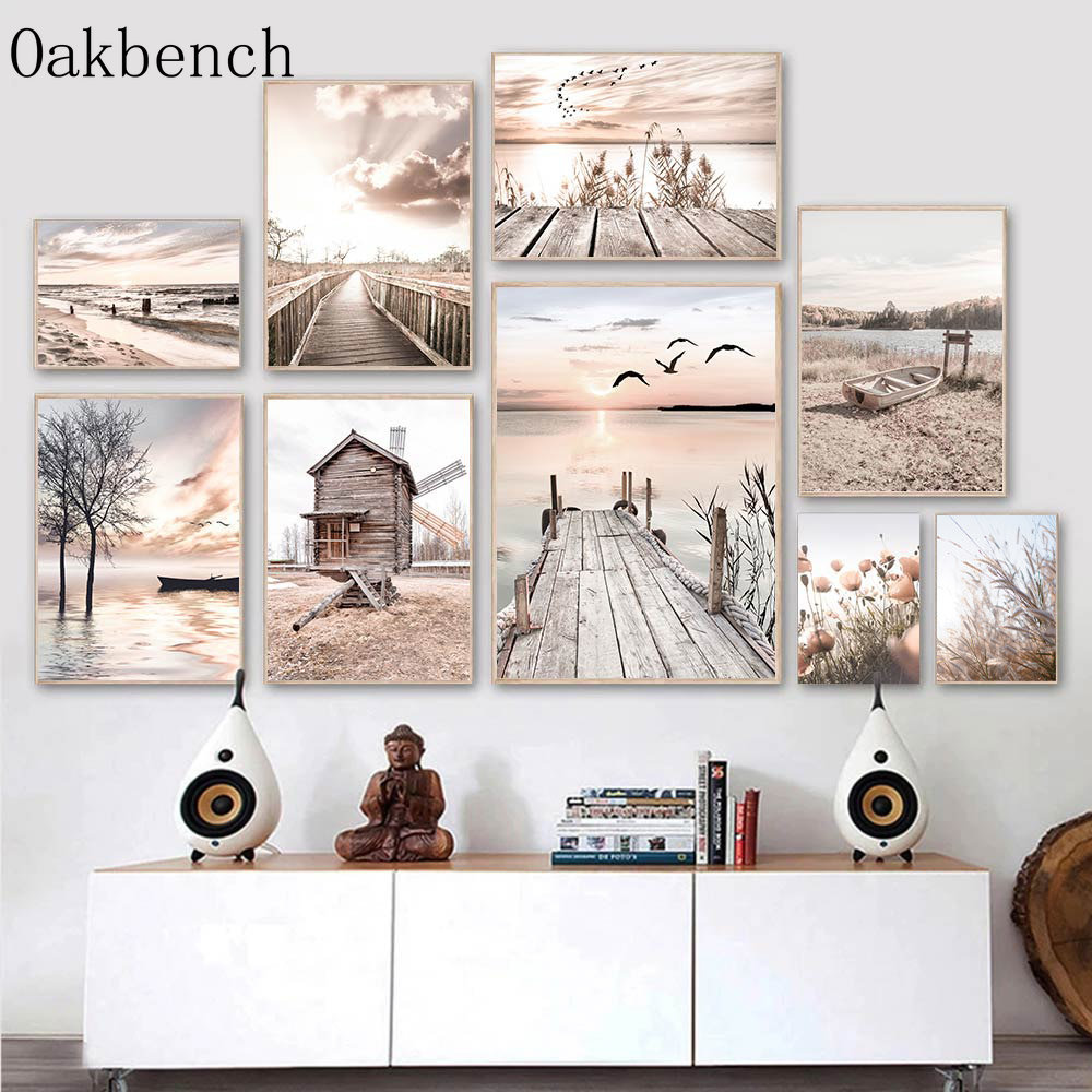 Beige Landscape Wall Art Reed  - Sand Art Picture avaliação e preço