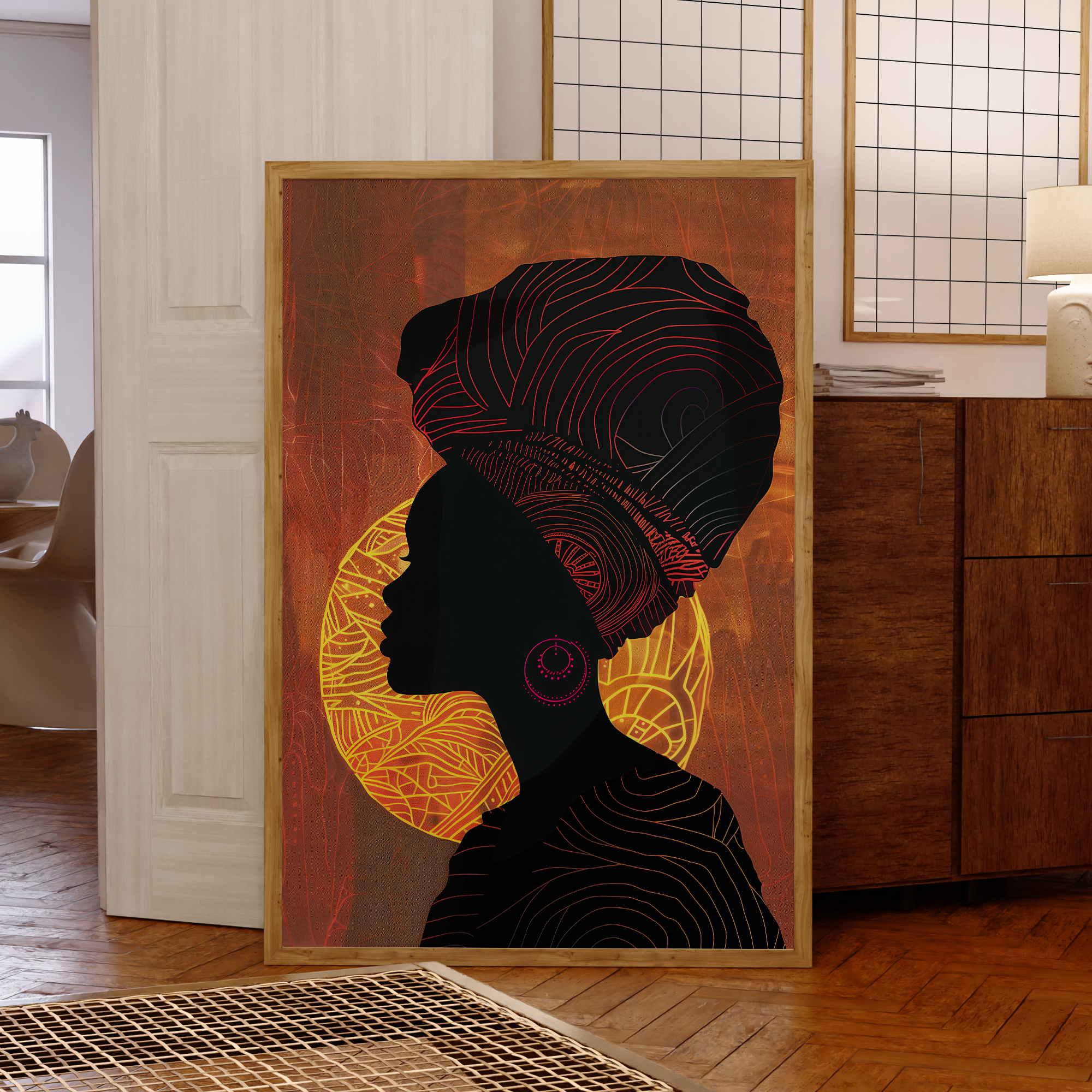 Modern African Women Fashion P - Geometric Wall Art avaliação e preço