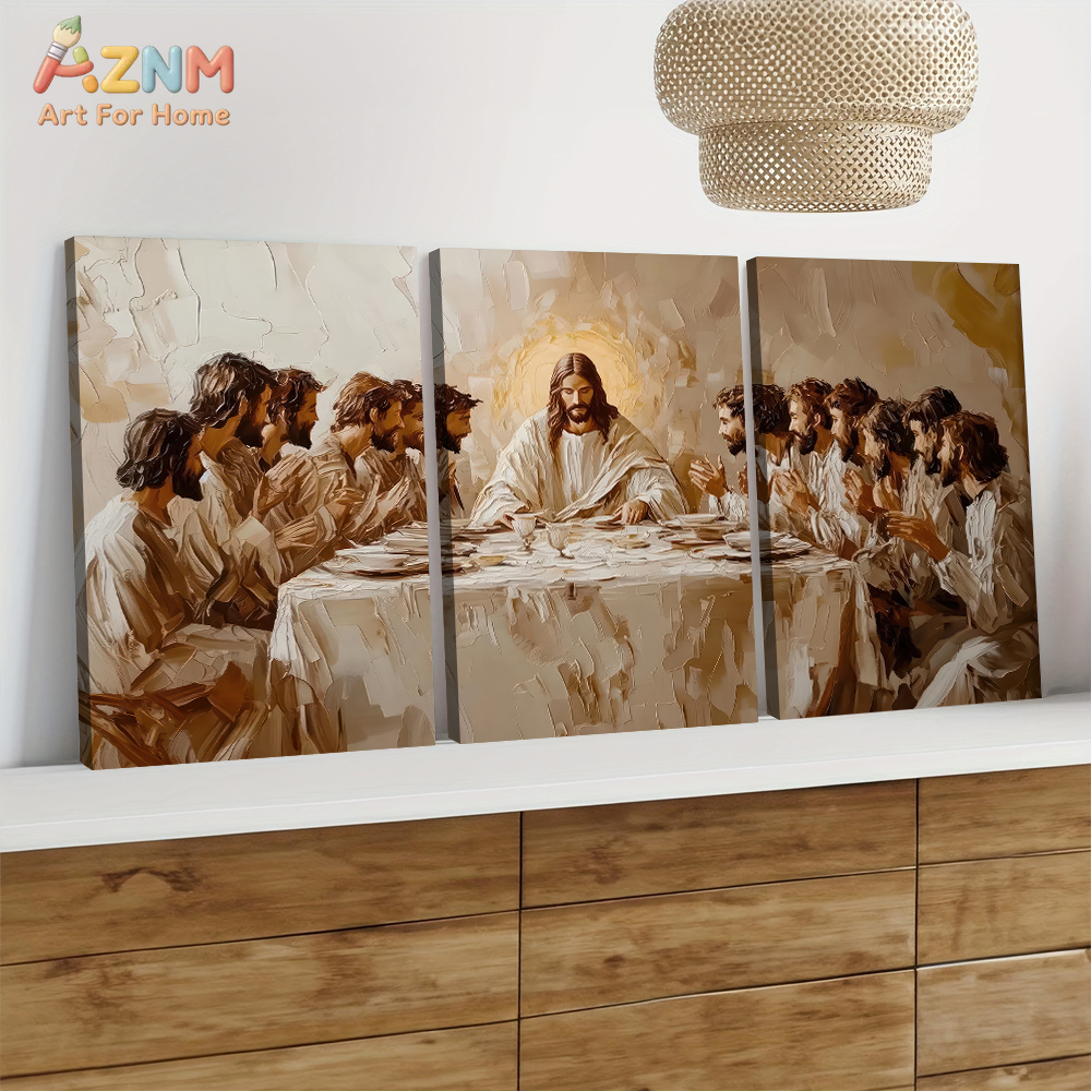 3PCS The Last Supper Abstract  - Geometric Wall Art avaliação e preço