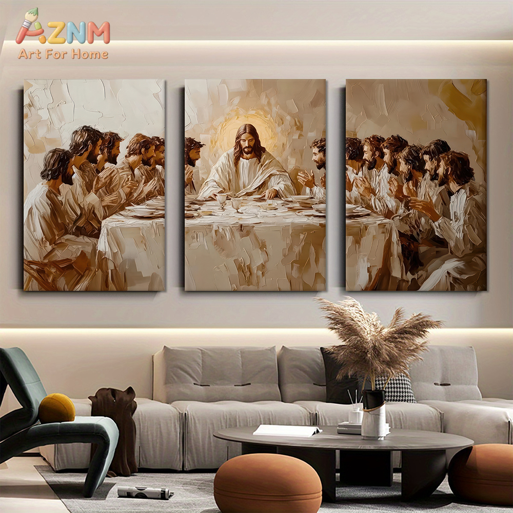 3PCS The Last Supper Abstract  - Geometric Wall Art avaliação e preço