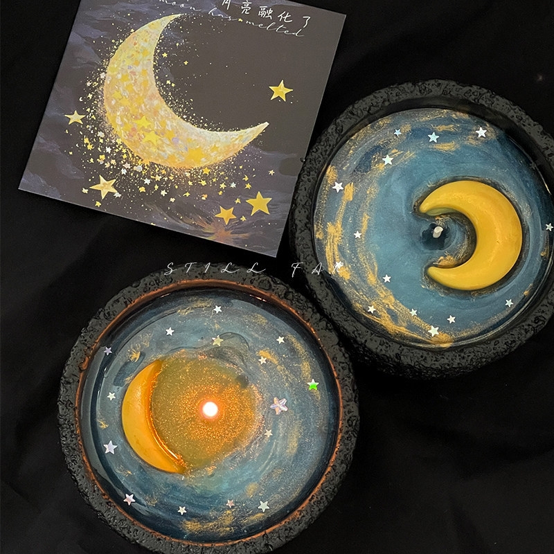 Melting Moon Scented Candle Ha - Home Decor Aesthetic avaliação e preço