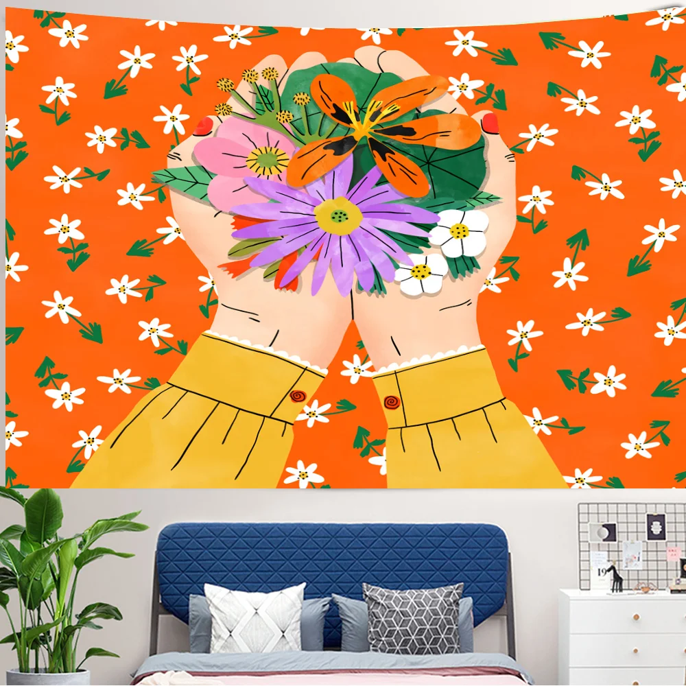 Tropical Green Plant Girl Wall - Home Decor Yoga avaliação e preço