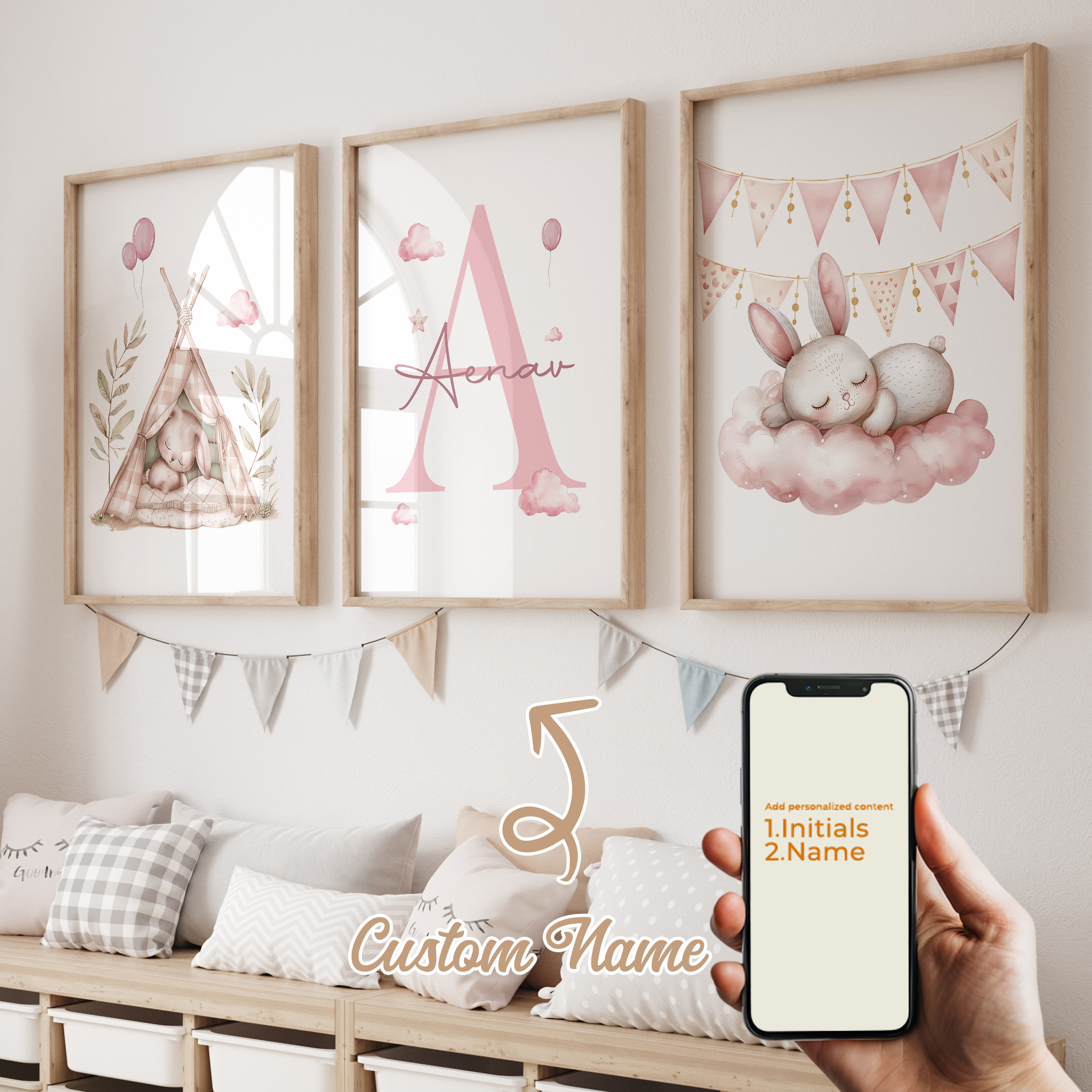 3pcs Personalized Custom Name  - Home Decor Aesthetic avaliação e preço