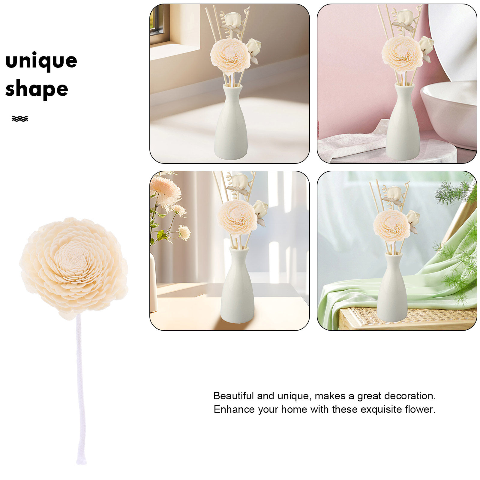 4Pcs Elegant Flower Oil Diffus - Home Decor Yoga avaliação e preço