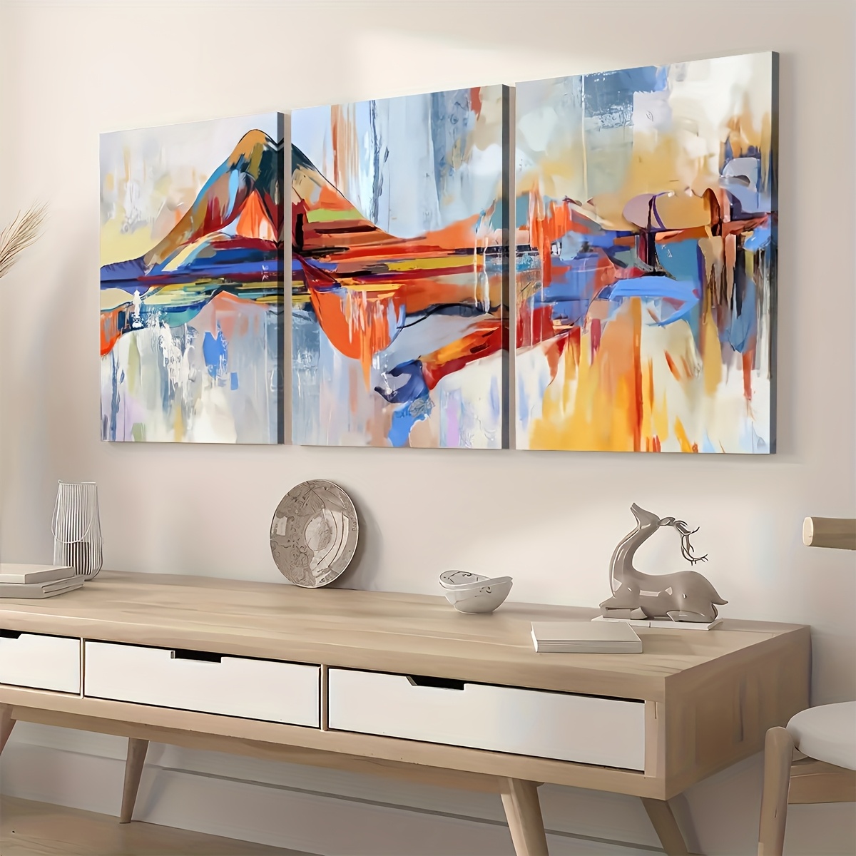 3PCS Modern Style Abstract Fas - Abstract Oil Painting avaliação e preço