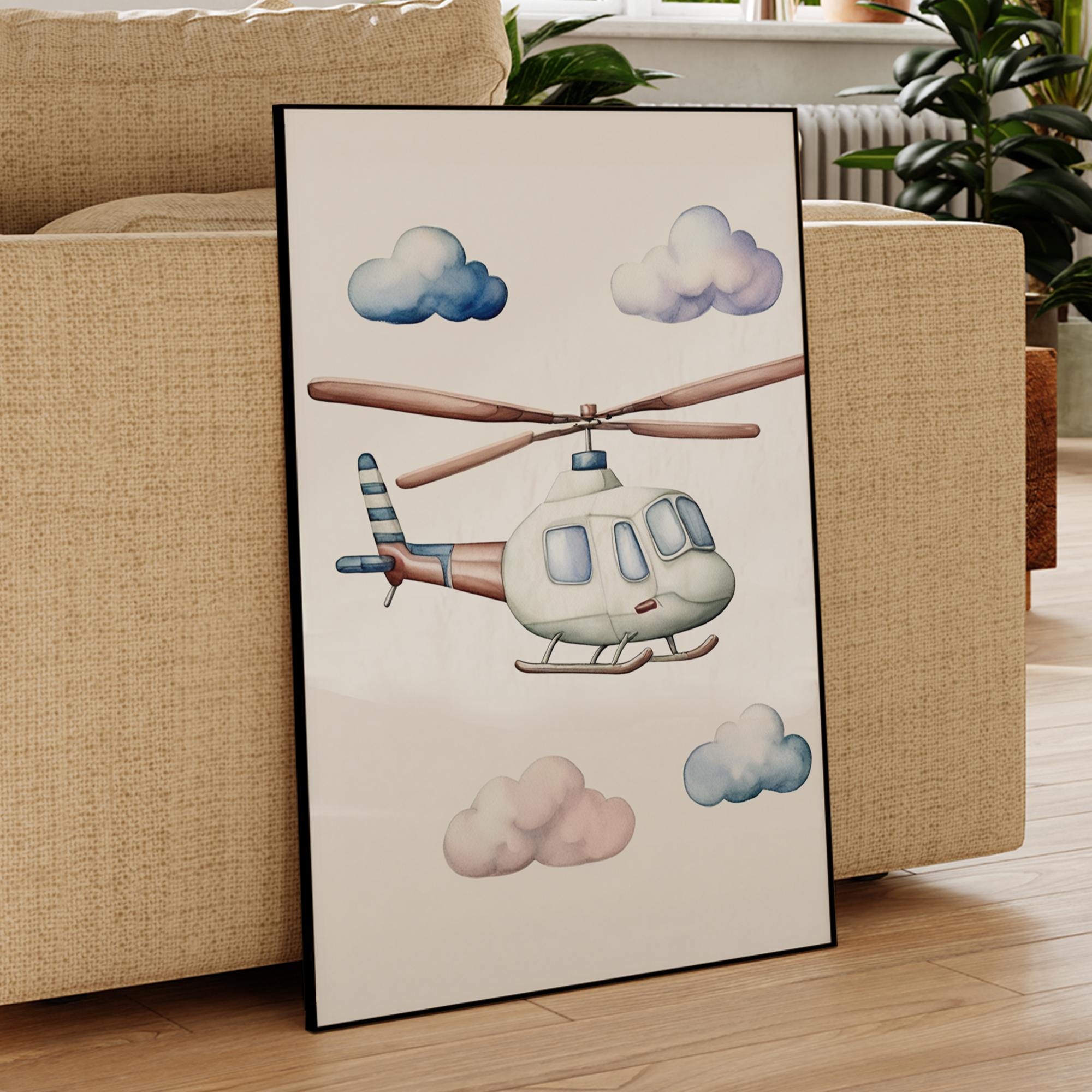 Cartoon Children Airplane Heli - Home Decor Aesthetic avaliação e preço