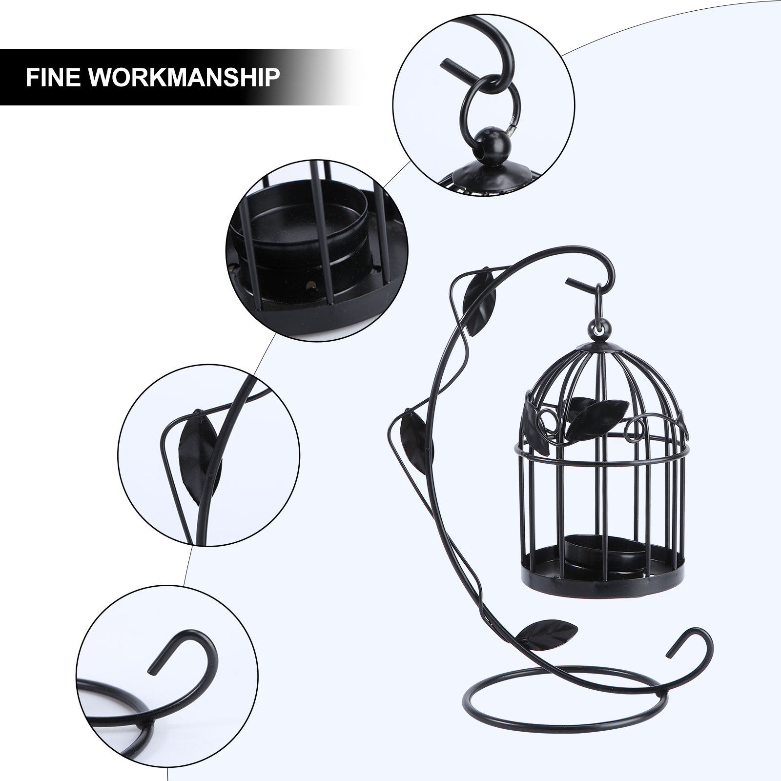 1Pcs Black Metal Birdcage Cand - Home Decor Yoga avaliação e preço