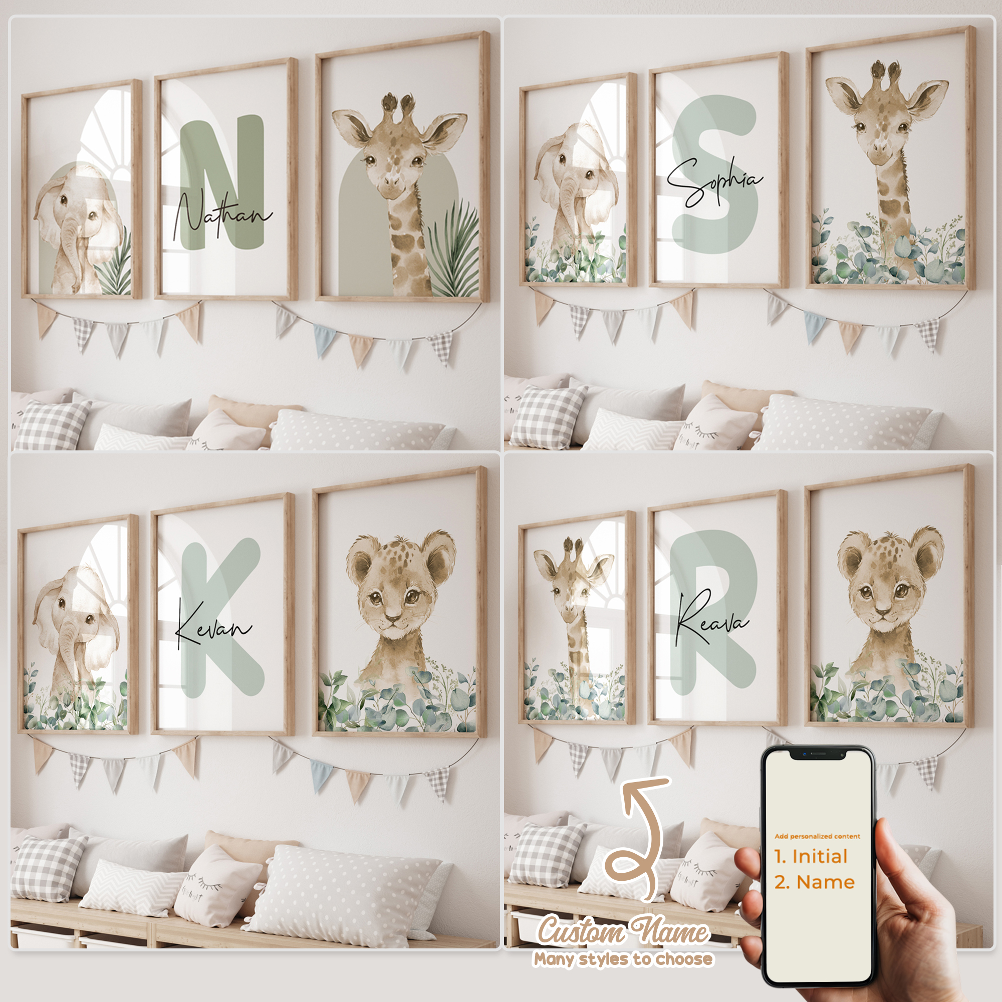 3pcs Personalized Custom Name  - Home Decor Aesthetic avaliação e preço