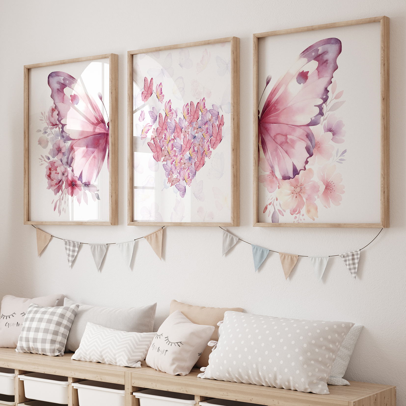 3pcs Cartoon Children Pink Lov - Home Decor Aesthetic avaliação e preço