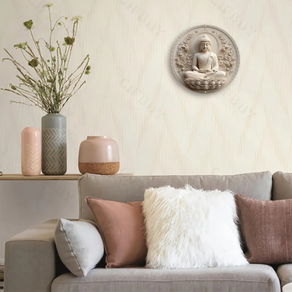 Buddha Statue Metal Sign | 2D  - Home Decor Yoga avaliação e preço