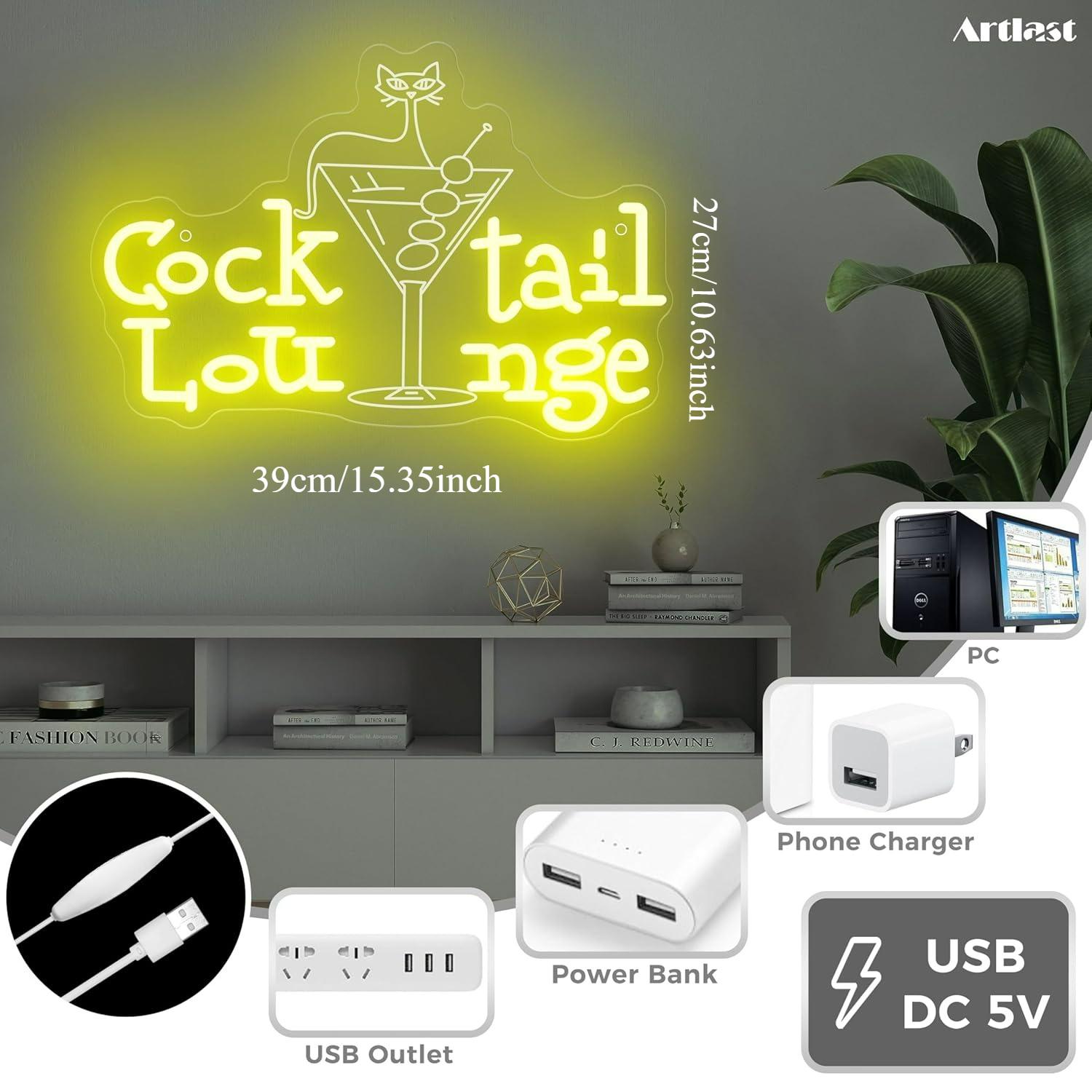 Cocktail Lounge Neon Sign Dimm - Home Decor Aesthetic avaliação e preço